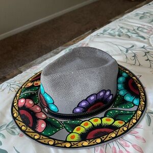 Colorful hand painted hat